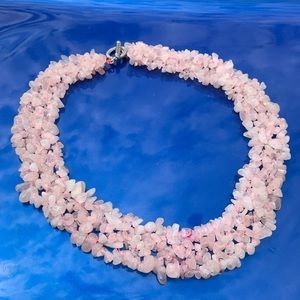 Rose Quartz natural stone choker necklace